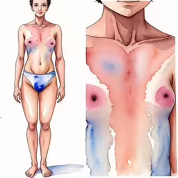 three different body types with each one of them showing very small breast,the illustrations show two men with very similar breasts