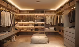 a room containing a bed and a dresser and drawers with lights on