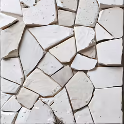 a large group of pieces of white and brown tile