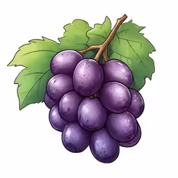 the grape with green leaves on it