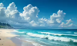 a large body of water near the shore