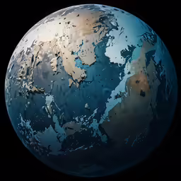 an image of the planet is shown with dark background