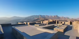 the view from a very high level of a desert