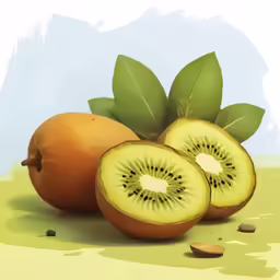the fruit contains half kiwi and pieces of another fruit