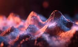 a mountain and some fog covered mountains at night