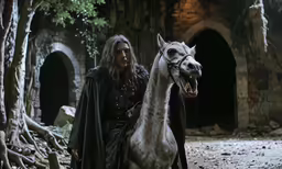 a person riding on the back of a horse