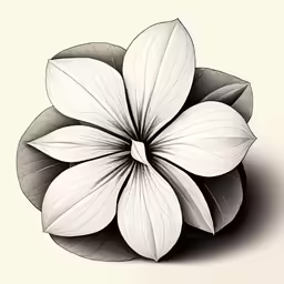 a flower on a white background with an image of leaves