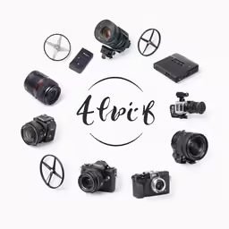 many different types of electronic cameras, with a circle in the middle
