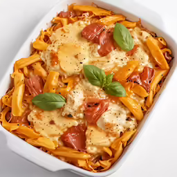 one pan pasta with cheese and ham