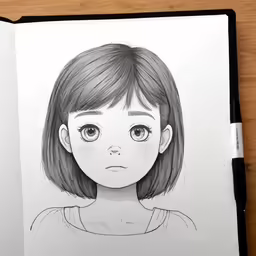 a cartoon character of a girl with large eyes