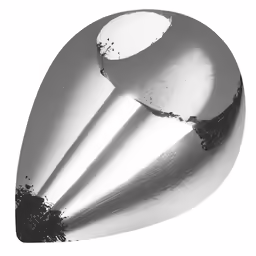 a shiny metal object with holes and water drops