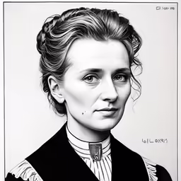 the portrait of the woman in black is shown