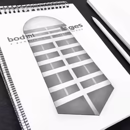 a drawing of an object with two pencils