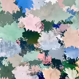 an abstract painting with very big drops of paint