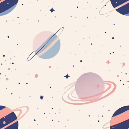 planets and saturn background, with stars in the space