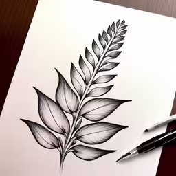 a drawing of a leaf in black and white,drawing of leaf by graph art,a drawing with black and white colors with a pen,some type of artwork in black and white,a black and white drawing of a leaf