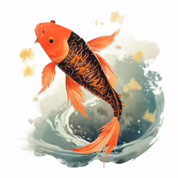 a goldfish with its head resting on top of it