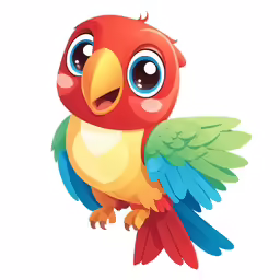 colorful parrot sitting on its back and looking up