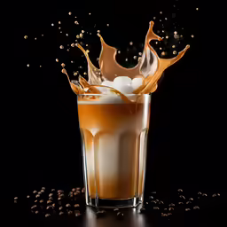 a drink with liquid splashing out the side