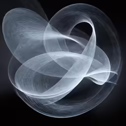 a white object with a black background