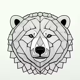 /tmp/FOO0ckWDw.jpg = black and white geometric design of a bear
,/tmp/FOO0ckWDw.jpg = a bear with geometric shapes on its face
,/tmp/FOO0ckWDw.jpg = the stylized image shows a bear