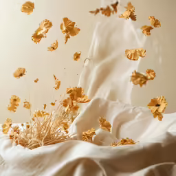 flowers falling off a blanket in the middle of the day