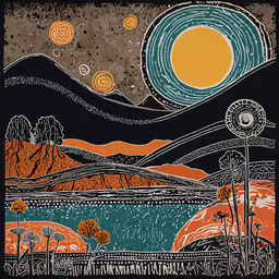 a painting of an abstract mountain landscape,the cover art for the new album, mountains
