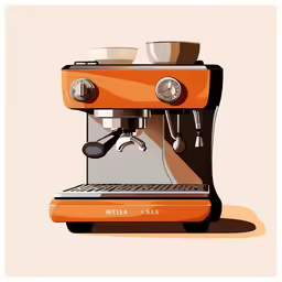 a coffee machine with two cups on top