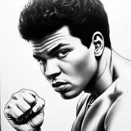 a pencil drawing of a man with a large, open mouth