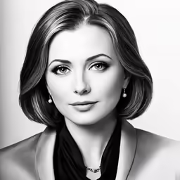 a woman with short hair wearing a black shirt