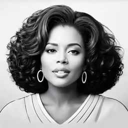 a woman is shown with big hoop earrings