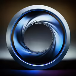 a round object is shown with a light shining inside it