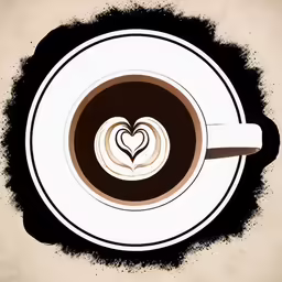 a cup of coffee with a heart drawn on it