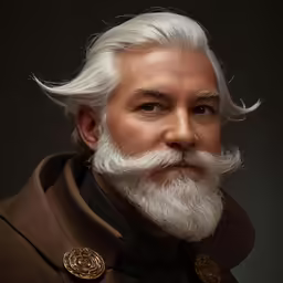 a white haired man with white hair and beard