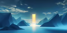 an image of a glowing light over water