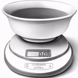 an electronic scale with a bowl on top