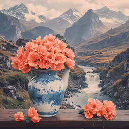 a picture with flowers that are in the vase