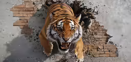 a tiger walks up a small hill toward the camera
