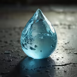 a close up of a blue and white diamond