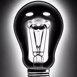 light bulb with several dim lighting on a black background