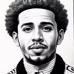 an illustrated photo of a man with hair and tie