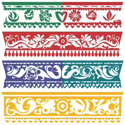 decorative border set on white background