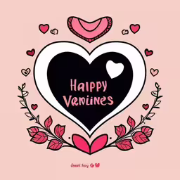 heart with the words happy valentine
