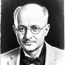 a very old photograph of a man with glasses on his face