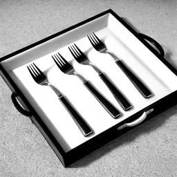 a box that has five forks in it