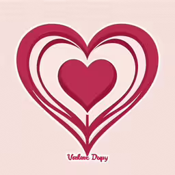 valentine day card with heart shapes in the middle of a pink background,two paper hearts shaped like they have the words valentine day on them,valentine