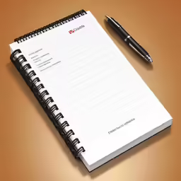 spiral bound notepad with pen