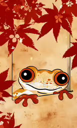 a small brown frog with eyes open on top of leaves