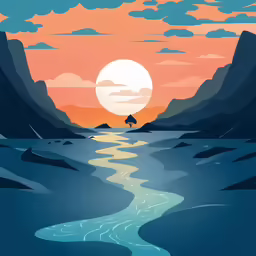 a person is walking in the distance over a river