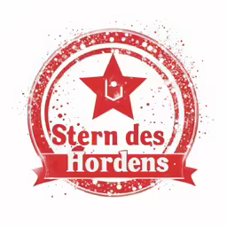 red and white star logo on the bottom of a white background